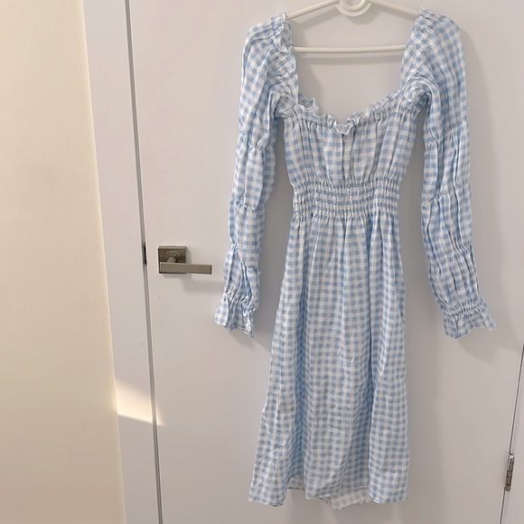 SLEEPER Atlanta Linen Dress  Blue Vichy - Picture 7 of 7